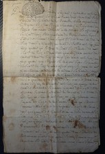 1724 France Dijon 2 Sols Stamped Paper Manuscript Joly de la Borde Signed picture