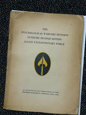 Rare Original 1945 WWII PWD SHAEF Psychological Warfare Division Report picture