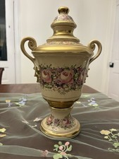 Beautiful Antique Floral Porcelain Lidded Urn/Vase picture