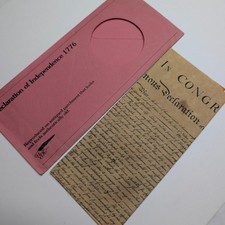 1977 HDC Declaration of Independence Replica Parchment Document Poster Sleeve picture