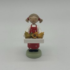 Werkstaetten Flade Miniature 5148 Girl With Pears Figurine Erzgebirge picture