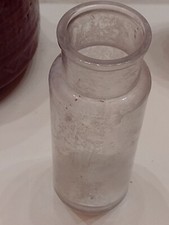 Antique 1870-1890's Era Wide Mouth Blown In a Mold Clear Condiments Bottle 5.18