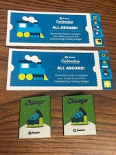 2 RARE CHICAGO CHASE FREEDOM BANK CASHBACKING HOLIDAY VILLAGE PIN PINS & PASSES picture