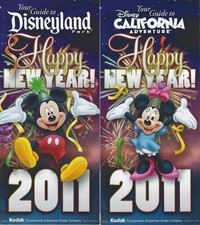 2010 DISNEYLAND DCA 1-DAY Maps HAPPY NEW YEAR DLROPS-10-16519 & DLROPS-10-16520 picture