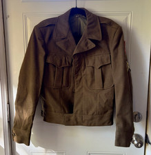 WWII US Army M-1944 Ike Jacket 34R With Pins - ETO Corps of Engineers PFC H-8005 picture