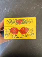 Vintage 1960s Recipe Metal Tin Box Floral Design Syndicate Manufacturing picture