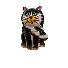 Vintage Tuxedo Cat Ganz Bella Casa Salt & Pepper Shaker In One 3D Whiskers picture