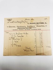Antique 1899 Invoice Billhead Reading MA Samuel Pierce Organ Pipe Co Hardware picture