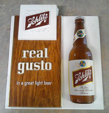 VINTAGE 1965 SCHLITZ BEER 3D BOTTLE SIGN 12