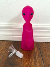 6.25” Premium Glass Water Pipe Alien Pink 14mm picture