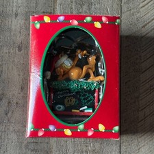 Vintage 1996 Garfield's Trim-A-Tree Ornament Garfield On Blackboard Santa Hat picture