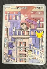 Galarian Meowth 141/128 Me: 30th Celebration Holo excellent condition see photo picture