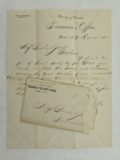 1885 antique ONEIDA COUNTY TREASURER LETTER rome ny LAND TAX SALE John R Edwards picture