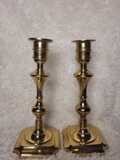 Pair of Vintage Valsan Made in Portugal Solid Brass Candlestick Holders As Found picture