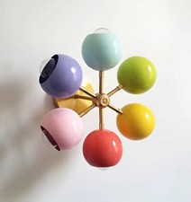 Raw Brass Sputnik Wall Lamp: Mid Century Modern Light Fixture picture