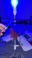 Working and vintage 1970s Lucite Table Lamp Base Clear Acrylic Retro Column MCM picture