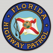 Florida Highway Patrol Round Vinyl Sticker Decal 4 x 4 Inch Non Reflective picture