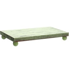 Wood Pedestal Stand Riser Decor,Classic,Green,12 X 7 Inch picture