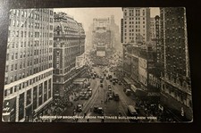 Vintage NYC Times Square Broadway RPPC Times Square Hotel Claridge Cars Crowds picture