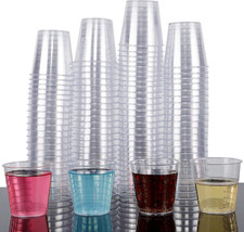 Zcaukya 100 Shot Glasses, 1Oz Clear Plastic Disposable Hard Cups, Mini Cups Grea picture