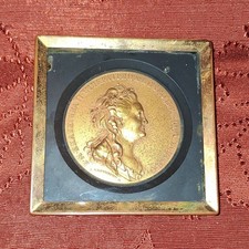 Antique Russian Catherine the Great Bisque Medal Framed Paperweight C. Leberecht picture