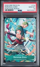 2026 One Piece Promos #114 Roronoa Zoro Purchase Bonus *PSA 10 GEM MINT* picture