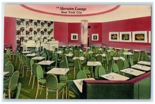 c1940's Hotel Sheraton Lounge Dining Restaurant New York City New York Postcard picture