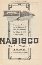 Atq 1910's Nabisco Sugar Wafers ten cent tins print ad Chocolate tokens picture