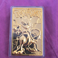 Nintendo Pokémon Mewtwo Gold Tone Metal Collectible Bar 1999 Animation Theme picture