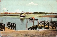 Venezia Lido Traghetto S M Elisabetta Italy Vintage Postcard Unposted Colorful picture
