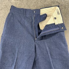 VINTAGE US Army Pants Mens 28x30 Blue AF Trouser Dress Wool Serge Type 1 Class 4 picture