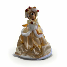 Rare Retro Disney Parks Victorian Minnie Mouse Tree Topper, Gold Satin Gown picture
