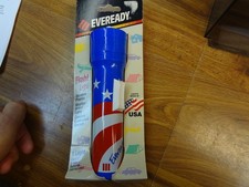 NOS Vintage bicentennial Eveready Flashlight 200 Years White + Blue MADE IN USA picture