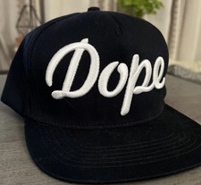 STAMPD Los Angeles DOPE Script Snapback Hat Cap Black White Streetwear Y2K 2010s picture