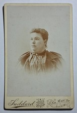 Antique 1890s Cabinet Card Woman J.F. Suddard Photographer Fall River MA picture