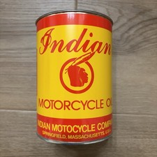 Vintage Indian Motorcycle Advertising Quart Oil Can Sealed Empty picture