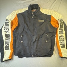 Harley-Davidson Vintage Nylon Riding Bomber Jacket Large NWOT MotorClothes Black picture