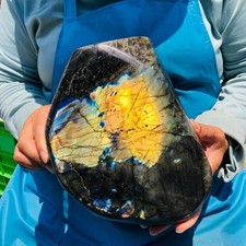 8.58LB Natural Polished Labradorite Freeform Specimen Iridescent Flash decor picture