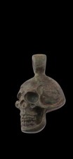 Antique Ww2 Era Central European Unique Europe Skull Pendant 1940s Biker Gift picture