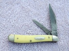 CASE XX KNIFE STRAIGHT USA ERA NO DOT 3220 PEANUT VINTAGE YELLOW  NO CRACKS 1965 picture