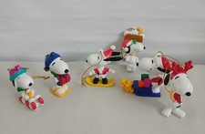 VTG 6pc Snoopy Ornaments Peanuts Charlie Brown Christmas Pvc Ufs For Whitmans picture