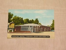VINTAGE BUSINESS CARD SHOW ME MOTEL COLUMBIA MO JAMES R JACKSON PROPRIETOR picture