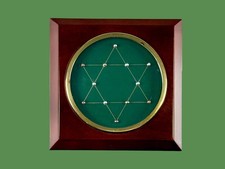 Vintage 1970s Dexterity Puzzle Wood Brass Glass Executive Desk Toy Made Taiwan picture