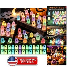 50pcs Halloween Luminous Ghost Mini Resin Ghost Figures Glow Little Ghosts picture