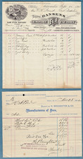 1894 Fur Factory Invoice Milwaukee WI Russian Buffalo Siberian Dog Raccoon Coat picture