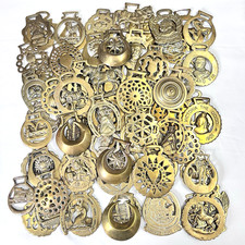 Brass Horse Medallion Lot of 75 Vintage Royal Souvenir Queen Rooster Wheat Sun picture