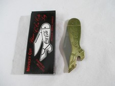 Vintage Novelty Cut Brass Coca Cola Leg Knife picture