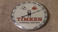 Vintage TIMKEN Rock Bits PAM Clock Store Advertising Wall Thermometer ~Nice One~ picture