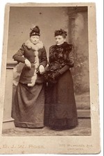 Fun Antique Cabinet Card Victorian 2 Ladies Photo Photograph 4”  picture