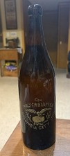 The Walter Raupfer Blob Amber Beer Bottle, Columbia City, Indiana- Near Perfect picture